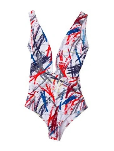 Pre-owned Marcell Von Berlin Printed One-piece W/ Tags In White