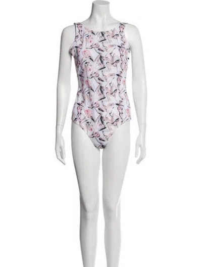 Pre-owned Marcell Von Berlin Printed One-piece In White