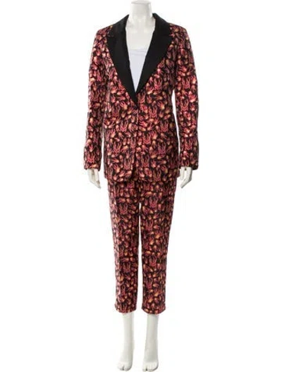 Pre-owned Marcell Von Berlin Printed Pantsuit In Red