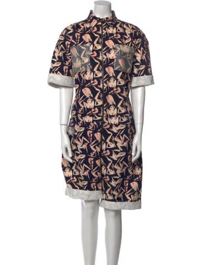 Pre-owned Marcell Von Berlin Printed Romper In Blue