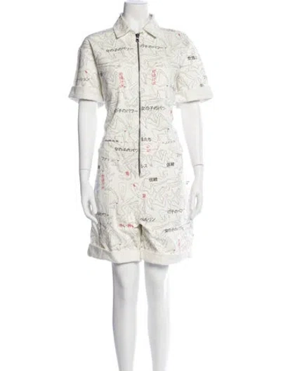 Pre-owned Marcell Von Berlin Printed Romper W/ Tags In White