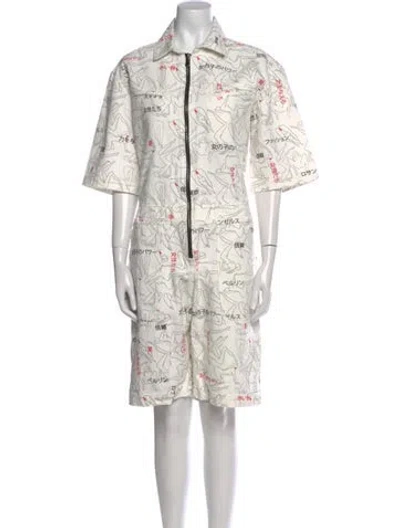 Pre-owned Marcell Von Berlin Printed Romper W/ Tags In White