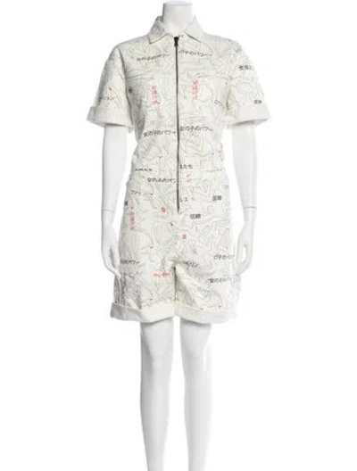 Pre-owned Marcell Von Berlin Printed Romper In White