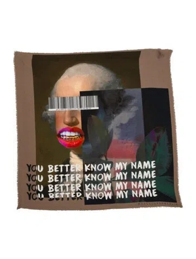 Pre-owned Marcell Von Berlin Printed Scarf In Brown