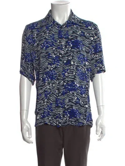 Pre-owned Marcell Von Berlin Printed Short Sleeve Shirt In Blue