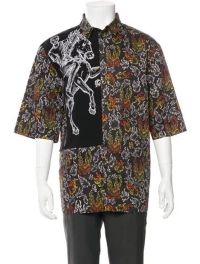 Pre-owned Marcell Von Berlin Printed Short Sleeve Shirt W/ Tags In Black