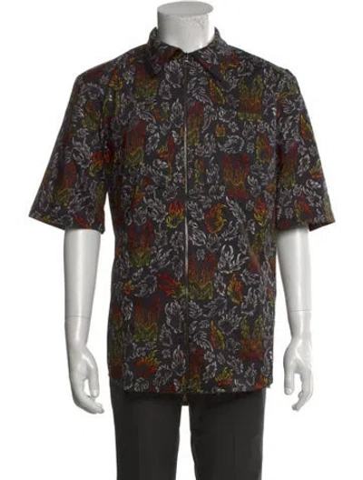 Pre-owned Marcell Von Berlin Printed Short Sleeve Shirt W/ Tags In Black