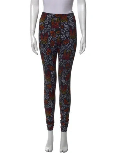 Pre-owned Marcell Von Berlin Printed Skinny Leg Pants In Black