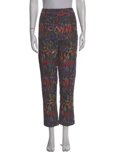 Pre-owned Marcell Von Berlin Printed Straight Leg Pants W/ Tags In Blue