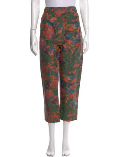 Pre-owned Marcell Von Berlin Printed Straight Leg Pants W/ Tags In Green