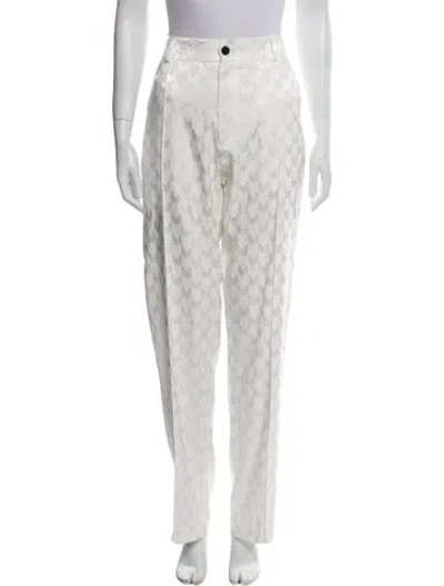 Pre-owned Marcell Von Berlin Printed Straight Leg Pants In White