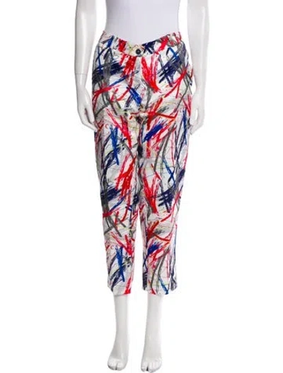 Pre-owned Marcell Von Berlin Printed Straight Leg Pants In White