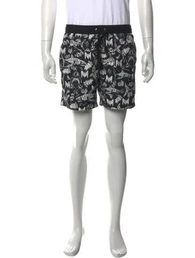 Pre-owned Marcell Von Berlin Printed Swim Trunks In Black