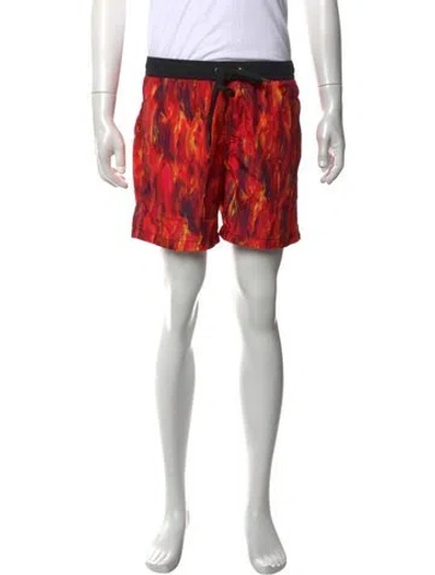 Pre-owned Marcell Von Berlin Printed Swim Trunks In Red