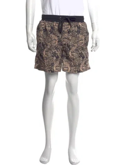 Pre-owned Marcell Von Berlin Printed Swim Trunks W/ Tags In Black