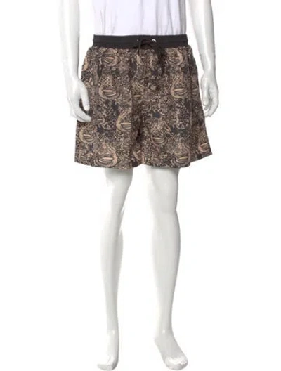 Pre-owned Marcell Von Berlin Printed Swim Trunks W/ Tags In Brown