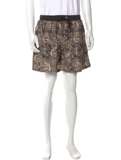 Pre-owned Marcell Von Berlin Printed Swim Trunks W/ Tags In Brown