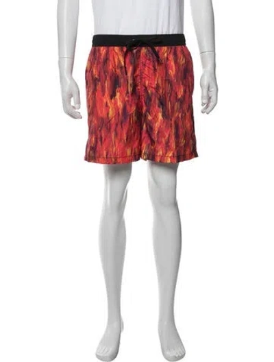 Pre-owned Marcell Von Berlin Printed Swim Trunks W/ Tags In Red