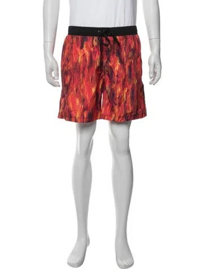 Pre-owned Marcell Von Berlin Printed Swim Trunks W/ Tags In Red