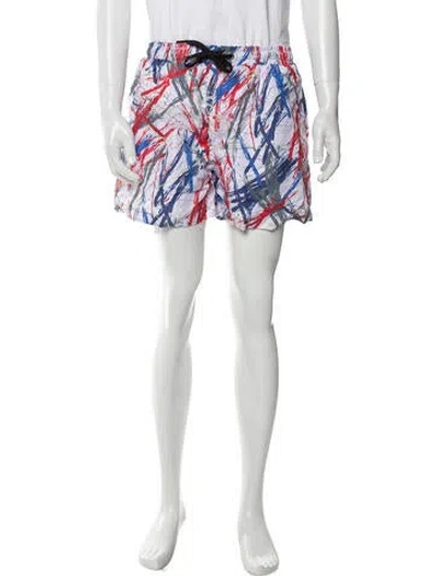 Pre-owned Marcell Von Berlin Printed Swim Trunks W/ Tags In White
