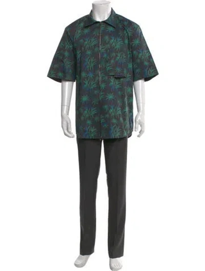Pre-owned Marcell Von Berlin Printed Three-quarter Sleeve Shirt In Green