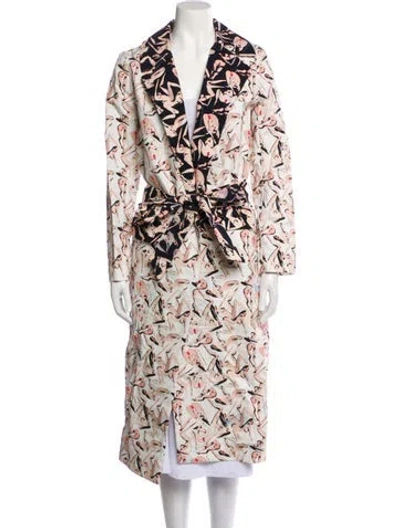 Pre-owned Marcell Von Berlin Printed Trench Coat In Neutral
