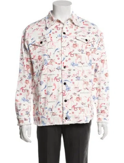 Pre-owned Marcell Von Berlin Printed Trucker Jacket W/ Tags In White
