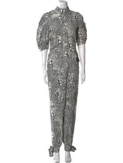 Pre-owned Marcell Von Berlin Printed Turtleneck Jumpsuit W/ Tags In Neutral