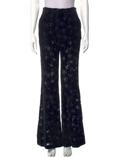 Pre-owned Marcell Von Berlin Printed Wide Leg Pants In Black