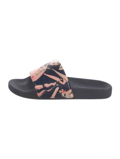 Pre-owned Marcell Von Berlin Rubber Animal Print Slides In Blue