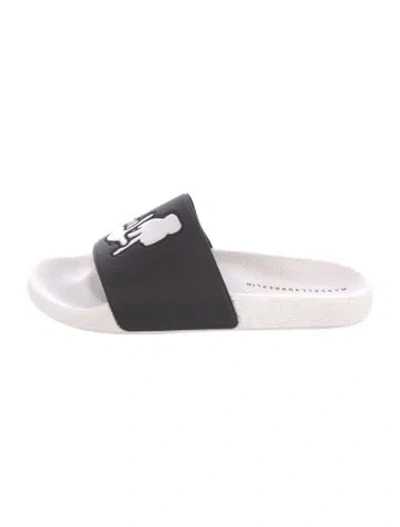 Pre-owned Marcell Von Berlin Rubber Graphic Print Slides In Black/white