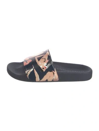 Pre-owned Marcell Von Berlin Rubber Graphic Print Slides In Blue