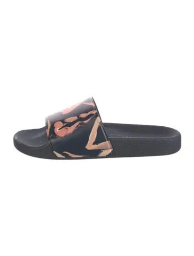 Pre-owned Marcell Von Berlin Rubber Graphic Print Slides In Blue