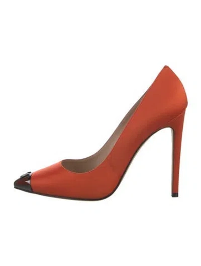 Pre-owned Marcell Von Berlin Satin Pumps In Orange