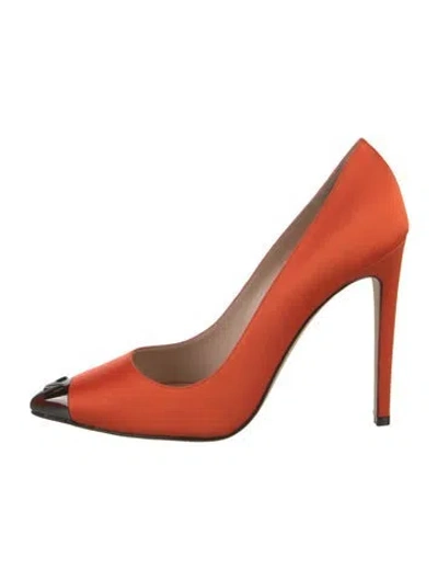 Pre-owned Marcell Von Berlin Satin Pumps In Orange