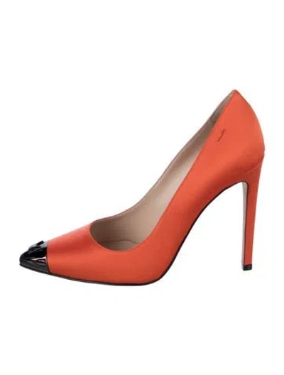 Pre-owned Marcell Von Berlin Satin Pumps In Orange