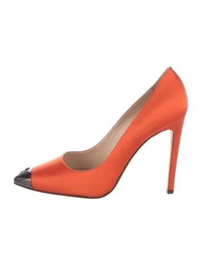Pre-owned Marcell Von Berlin Satin Pumps In Orange