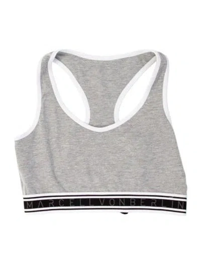 Pre-owned Marcell Von Berlin Scoop Neck Sleeveless Crop Top In Gray