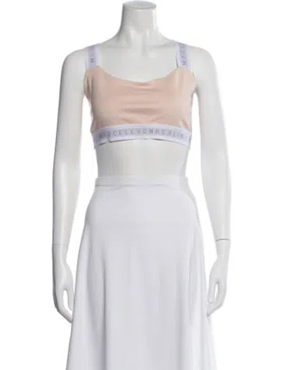 Pre-owned Marcell Von Berlin Scoop Neck Sleeveless Sports Bra In White