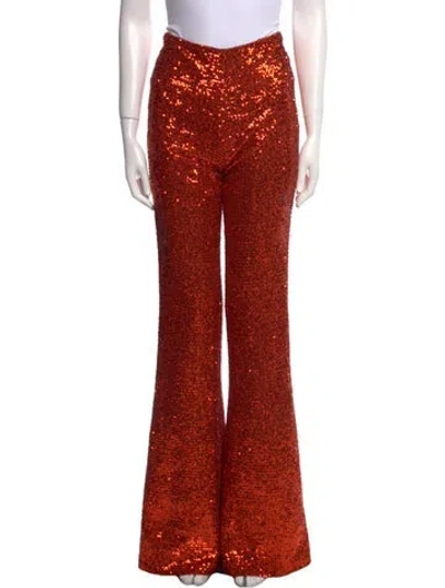 Pre-owned Marcell Von Berlin Sequin Wide Leg Pants W/ Tags In Orange