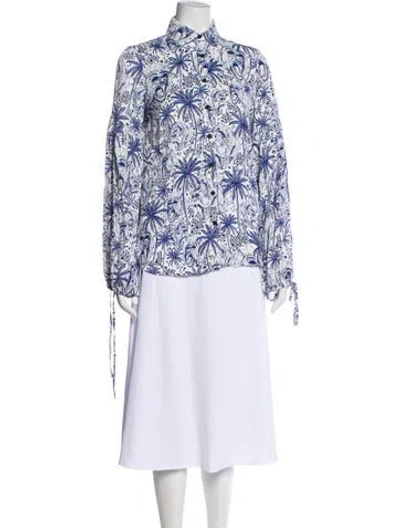 Pre-owned Marcell Von Berlin Silk Floral Print Blouse In Multi