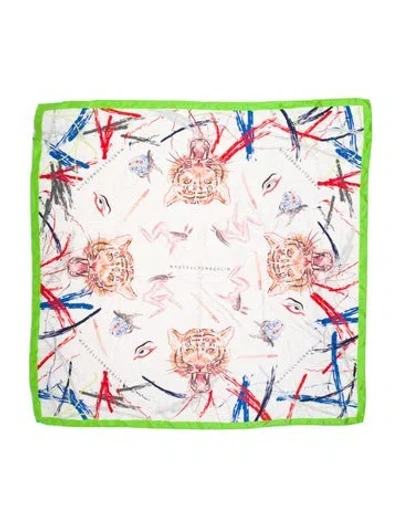 Pre-owned Marcell Von Berlin Silk Printed Scarf In Green