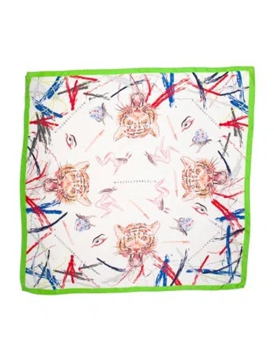 Pre-owned Marcell Von Berlin Silk Printed Scarf In Green