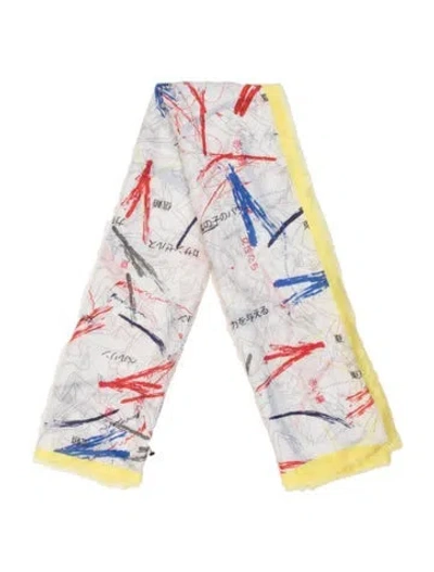 Pre-owned Marcell Von Berlin Silk Printed Scarf In Neutral