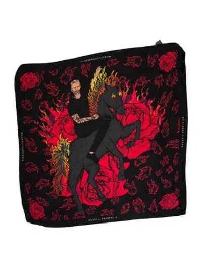 Pre-owned Marcell Von Berlin Silk Printed Scarf W/ Tags In Multi