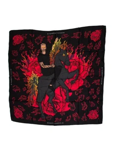 Pre-owned Marcell Von Berlin Silk Printed Scarf W/ Tags In Multi