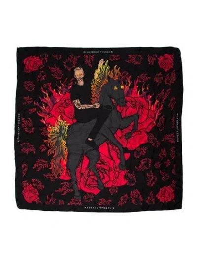 Pre-owned Marcell Von Berlin Silk Printed Scarf W/ Tags In Multi