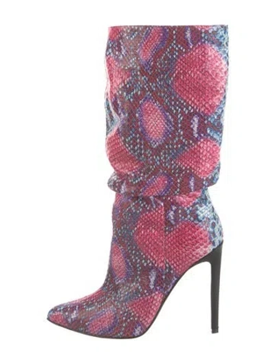 Pre-owned Marcell Von Berlin Snakeskin Animal Print Boots In Multi