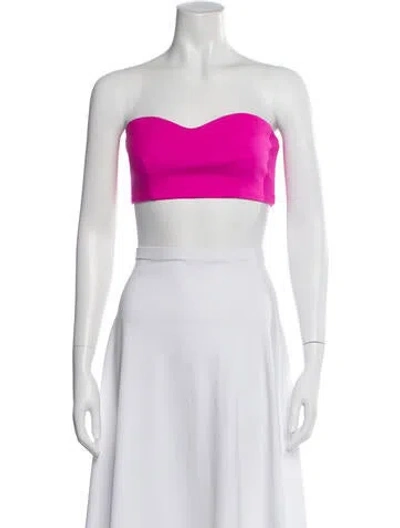 Pre-owned Marcell Von Berlin Strapless Crop Top In Pink