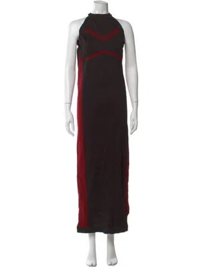 Pre-owned Marcell Von Berlin Striped Long Dress W/ Tags In Black